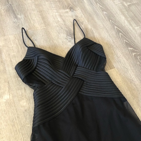 Cache 2000s Black Mesh Midi Long Elegant Dress in Black US 8 Y2K - Picture 8 of 13